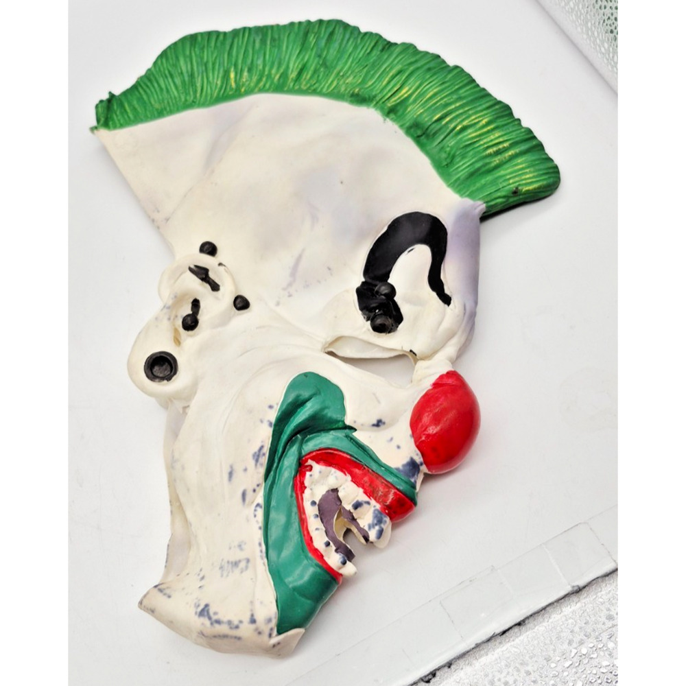 Rubies Scary Punk'd Evil Clown Mask Halloween Green Mohawk Anarchy Scary Latex - Picture 8 of 8